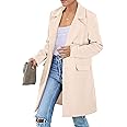 PRETTYGARDEN Women's 2025 Spring Fall Long Blazer Jackets Long Sleeve Lapel Pockets Loose Fit Work Casual Blazers Outerwear