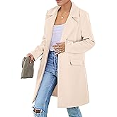 PRETTYGARDEN Women's 2026 Spring Fall Long Blazer Jackets Long Sleeve Lapel Pockets Loose Fit Work Casual Blazers Outerwear
