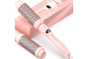 Bekind Twist Pro Thermal Brush - 1.5 Inch Versatile Heated Round Hot Air Brush, Effortless Blowout Curling Hair Styling Tools, Negative Ion Blow Out Hot Round Brush, 20s Fast Heats (Peach)