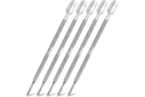 KOOTINN 5-Piece Dual-Sided Cuticle Pusher Set - Professional Stainless Steel Manicure Pedicure Nail Care Tools