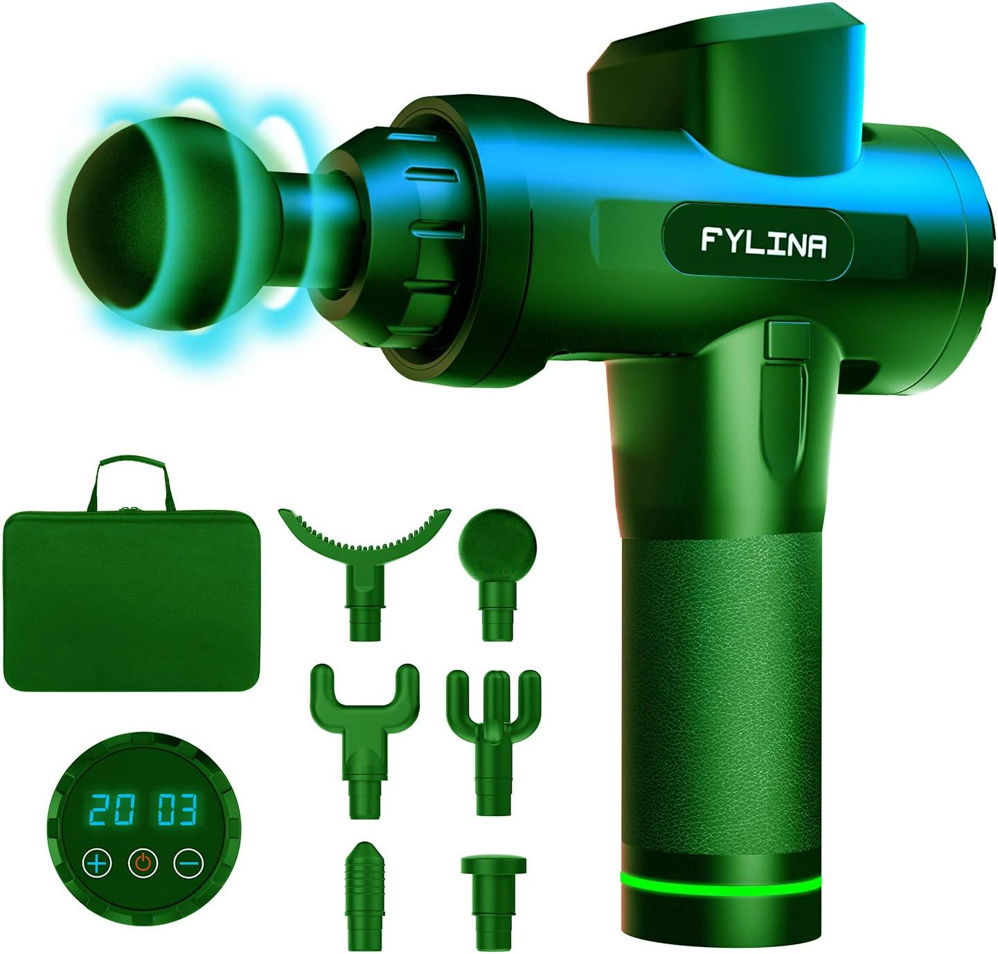 Massage Gun, Handheld Deep Tissue Muscle Relaxation Massager Gun with 6 Massage Heads, 20 Speeds Optional Modes and Ultra Quiet Fitness Equipment with LCD Indicator Touch Screen