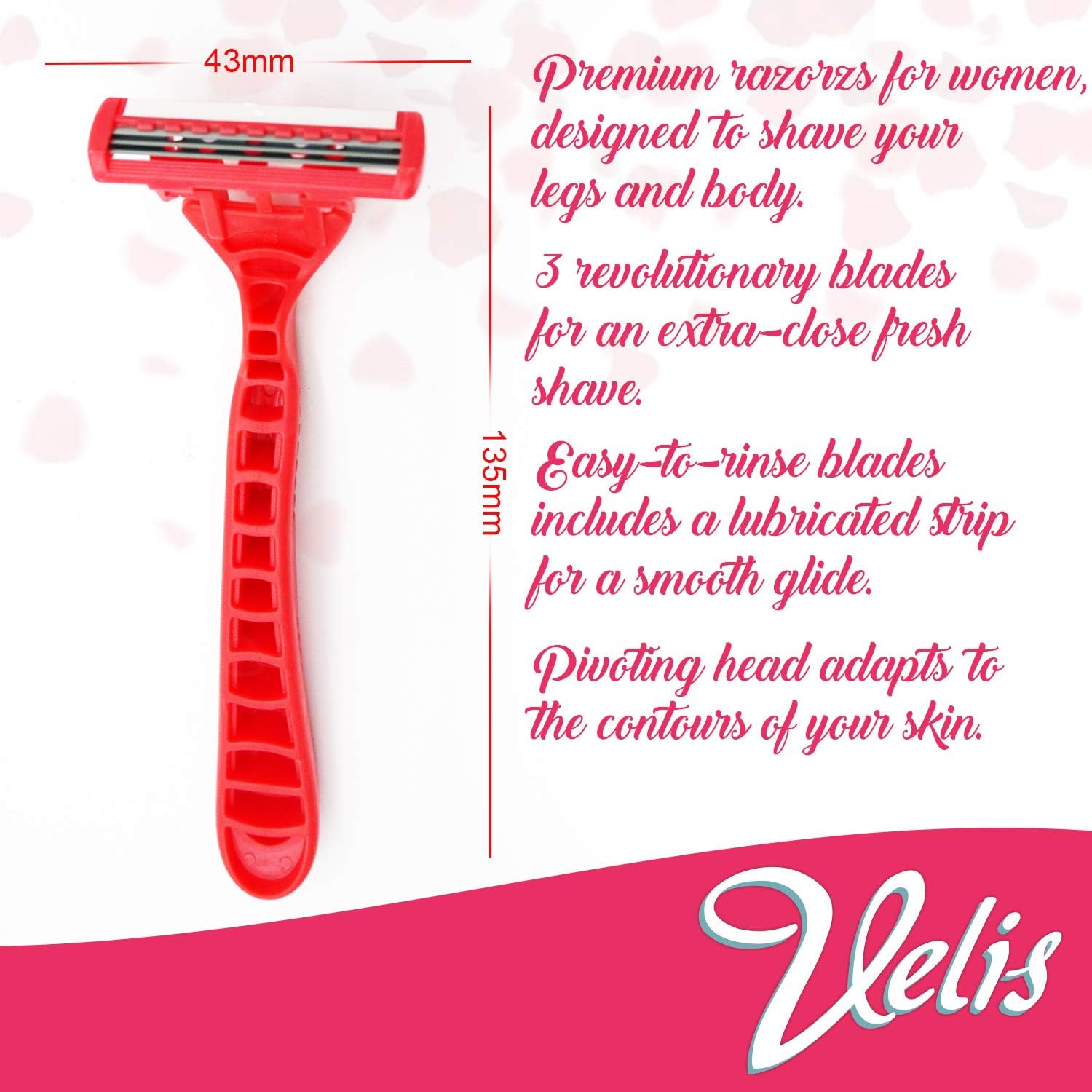 6pk Womens Triple Blade Ultra Razors, Pink, 1 count (Pack of 6) - Image 3