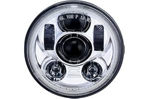 Lusgwufad 5-3/4 5.75 inch LED Motorcycle Headlight Compatible with Harley Davidson Sportster Dyna Low Rider Street Bob lron 883 1200 Softail Wide Glide Triple Headlamp