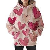 Womens Cat Print Hoodies Trendy Funny Cat Graphic Long Sleeve Sweatshirt Y2k Streetwear Hooded Pullover Tops