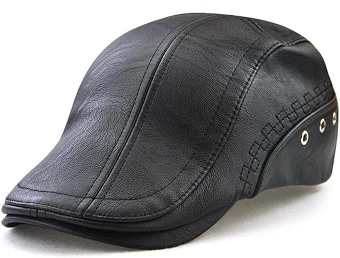 leather cabbie hat