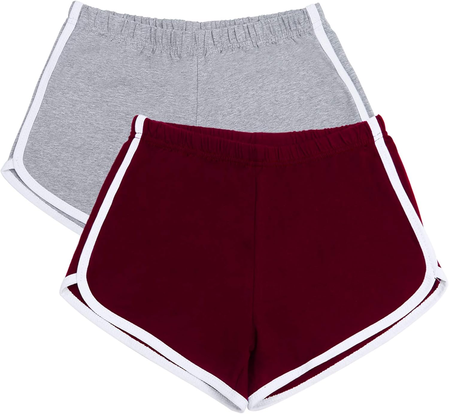 URATOT 2 Pack Yoga Short Pants Summer Running Athletic Shorts Women Dance Gym Workout Elastic Waist Shorts at  Women’s Clothing store