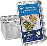Rollay 20 Pack Large Aluminium Foil Trays 32x20x3.3cm for Cooking & BBQ view 1