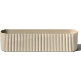 Veradek Demi Series Window Box Planter - Round Outdoor Planter | Made From a Durable Plastic-Stone Composite With Pre-Drilled Drainage Holes. Modern Patio/Tabletop D&eacute;cor