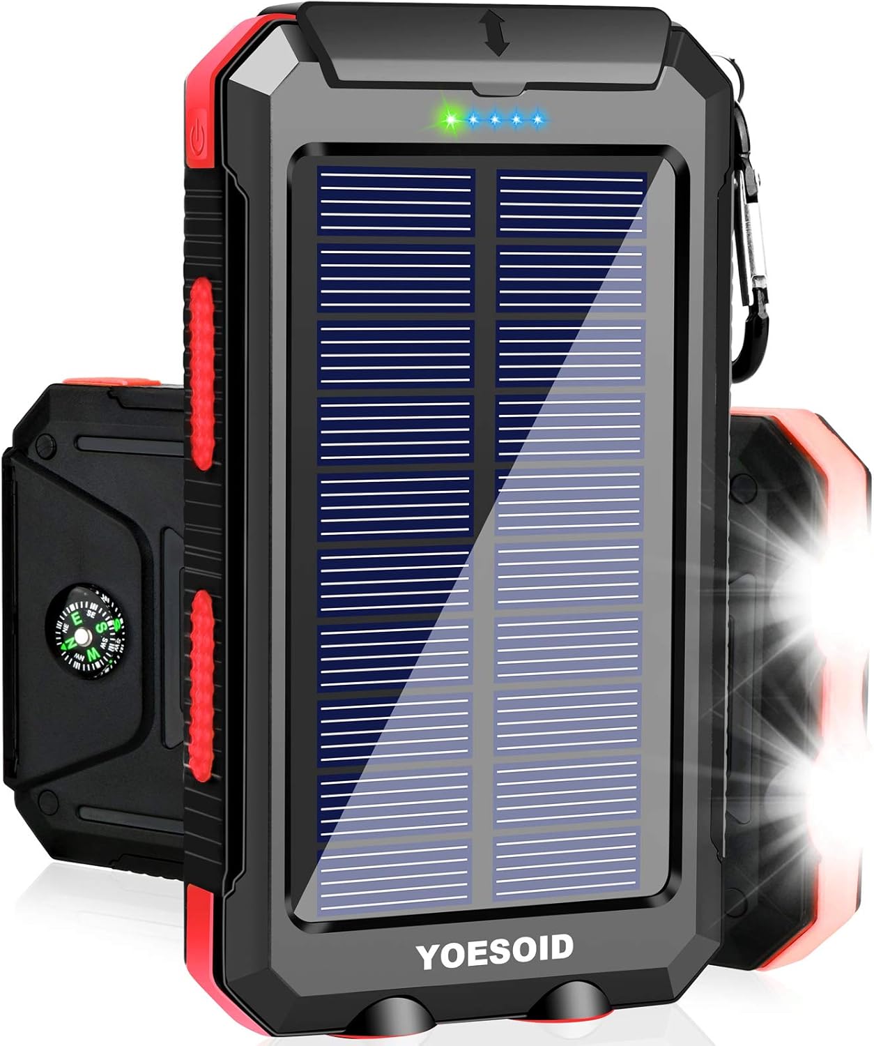 Amazon Com Solar Charger 000mah Yoesoid Portable Solar Power Bank With Dual Usb Output Waterproof External Battery Pack Compatible Most Smart Phones And Tablets