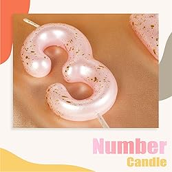Hongplus Pink Gold Number 9 Candles, 9 Birthday