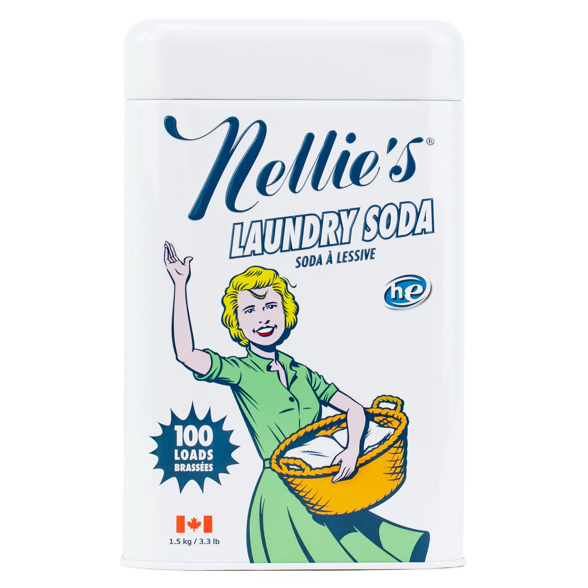 Nellie's Laundry Soda - Concentrated Laundry Detergent Powder - 100 Loads - Eco-Friendly, Vegan, Hypoallergenic, Fragrance-Free, and Non-Toxic Formula