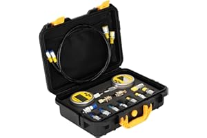 ZSUCC Digital Hydraulic Pressure Gauge Kit, Excavator Pressure Tester Kit, 2 Gauges with 11 Couplings, Measuring Instrument for Hydraulic System Testing of Construction Machinery, 70Mpa/700Bar/10000Psi
