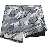 maamgic Mens Running Shorts with Compression Liner 5" Quick Dry Workout Shorts Anti-Chafe Gym Shorts 2 in 1 Athletic Shorts