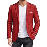 YND Men's One Button Slim Fit Blazer, Casual Lightweight Suit Daily Jacket Coat