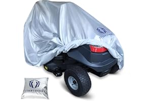 TitanCovers Riding Lawn Mower Cover, Waterproof Heavy Duty 600D Polyester Oxford Lawnmower Cover, Universal Fit Covers for Garden Tractor 72"L x 54"W x 46"H (Silver)