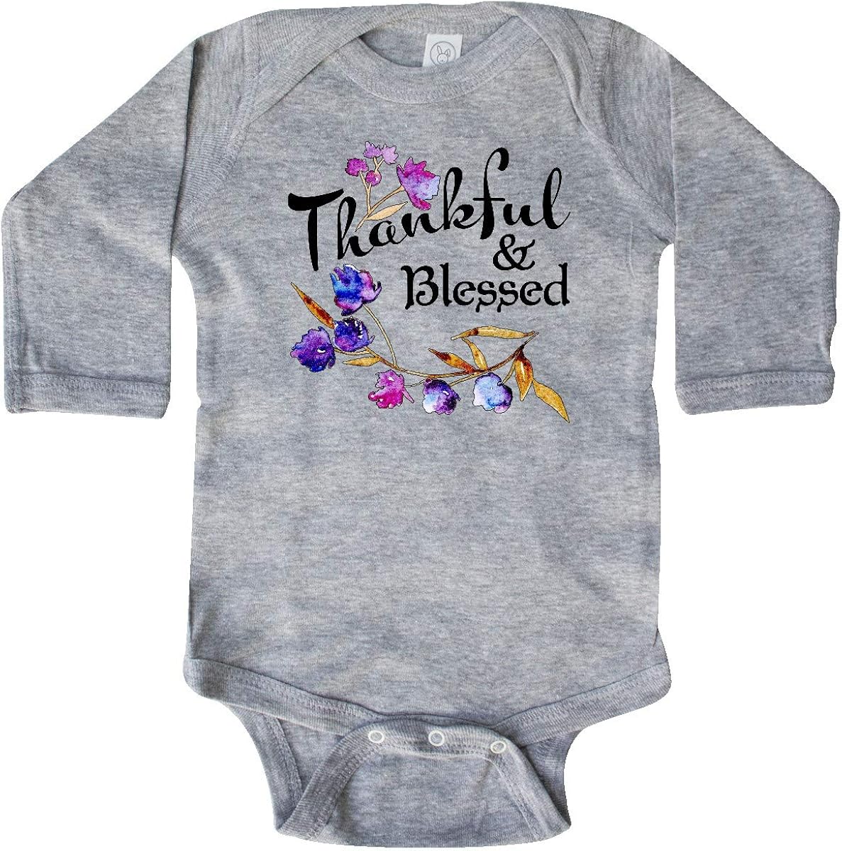 Share Your Gratitude In Comfort And Style Beautiful Anniversary Present For Your Wife These Thankful And Blessed Long Sleeve Creeper With Beautiful Watercolor Flowers Make The Perfect Mother S Day Gift For Your Wonderful Mom Or Grandma 5 0 Oz 100