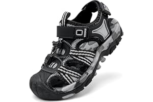 JMFCHI Boys Girls Sports Sandals Summer Kids Closed Toe Outdoor Sandals Athletic Water Shoes Sandals Child Pool Beach Sandals Quick Drying Slip Resistant