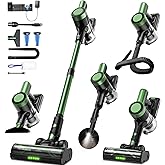 Cordless Vacuum Cleaner, 48Kpa Vacuum Cleaners for Home, 55Mins Stick Vacuum with Self-Standing & LED Display, Anti-Tangle & Wall Mount Charging, 10 in 1 Lightweight Vacuum for Pet Hair/Carpets/Floors
