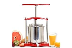 Biltek Stainless Steel Fruit Press For Wine Making, Apple Cider Press For Max Extraction, Manual Juice Press Stable Triangula