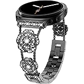 WINGLE for Galaxy Watch 8/8 Classic Band 40/44/46mm Galaxy Watch 7 6 5 4 FE Band 40mm 44mm Samsung Watch 5 Pro Bands 45mm, Women Bling Sparkling Diamond Bands for Watch 6/4 Classic 43mm 47mm 42mm 46mm
