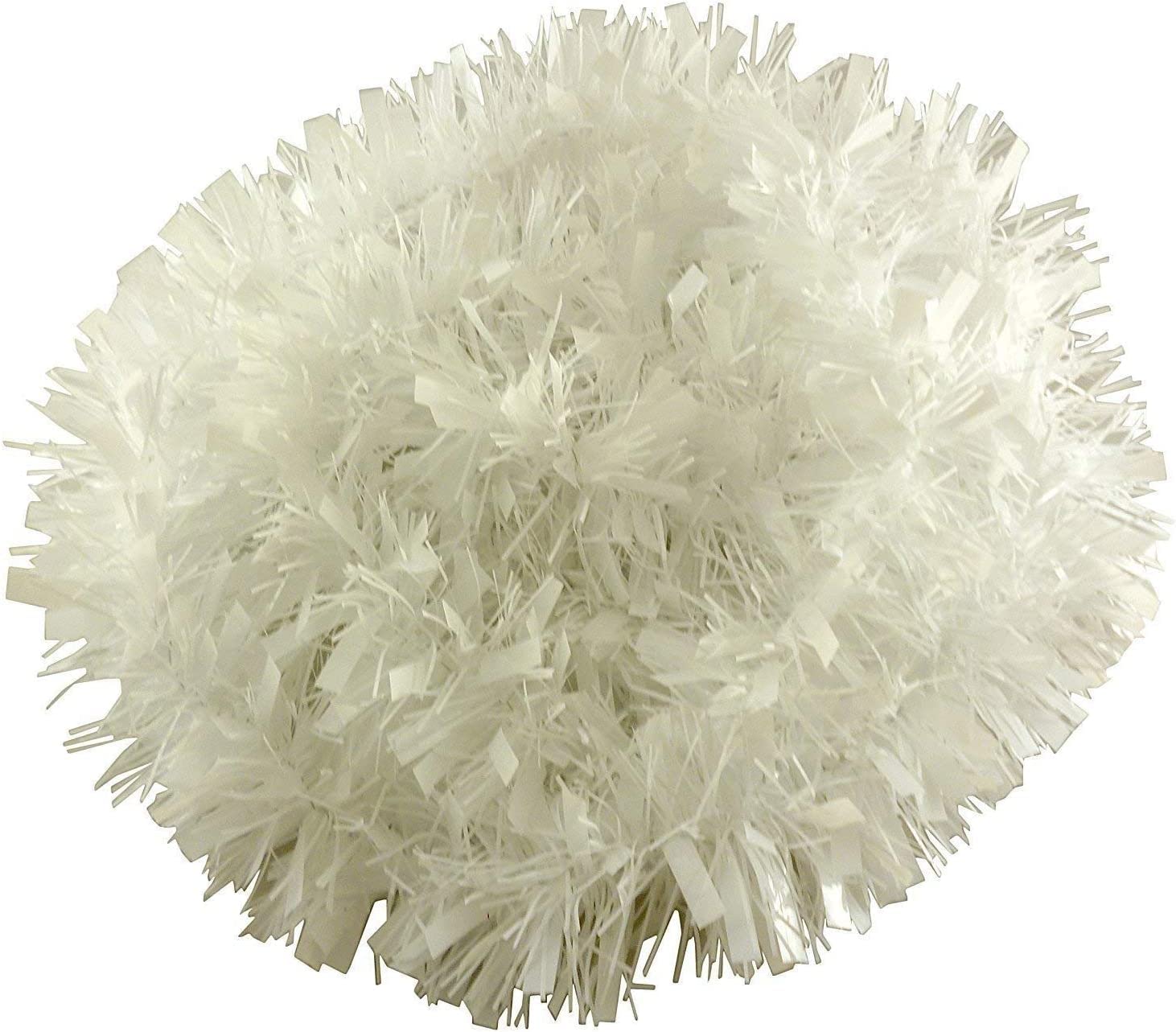 SHATCHI 16Pcs White Christmas Tinsels 1.8m/6ft Xmas Metallic Chunky Tinsel Garland for Christmas Tree Hanging Decorations