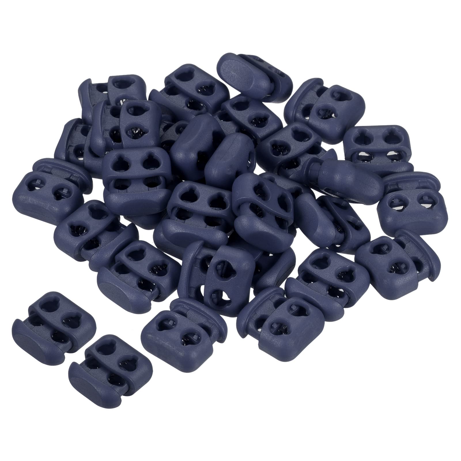 PATIKIL Cord Locks, 30 Pack Oval Spring Toggle Stopper for Drawstring Bag Shoelaces, Navy Blue