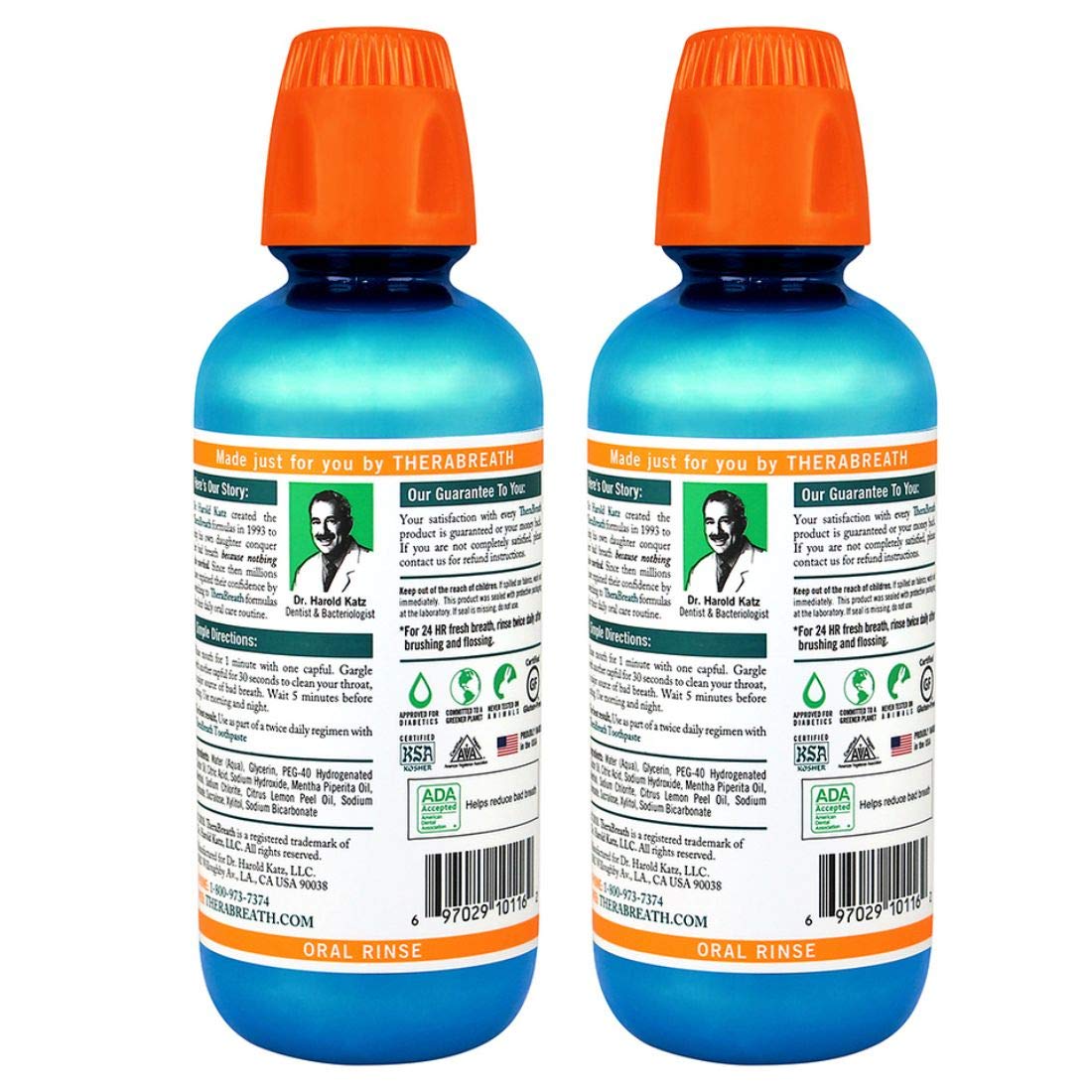 TheraBreath Gluten-Free Fresh Breath Oral Rinse, Icy Mint, 3 Ounce Bottle (Pack of 6) : Beauty