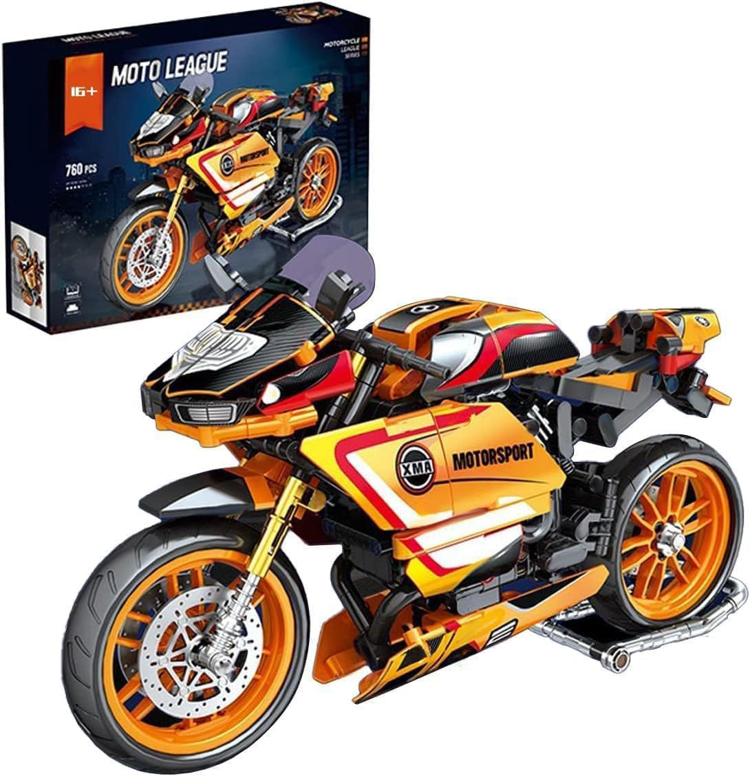 FULHOLPE Motorcycle Building Kits, 760Pcs Superbike Building Set, Technology Motorbike Construction Toys Compatible with Major Brands Motorcycle