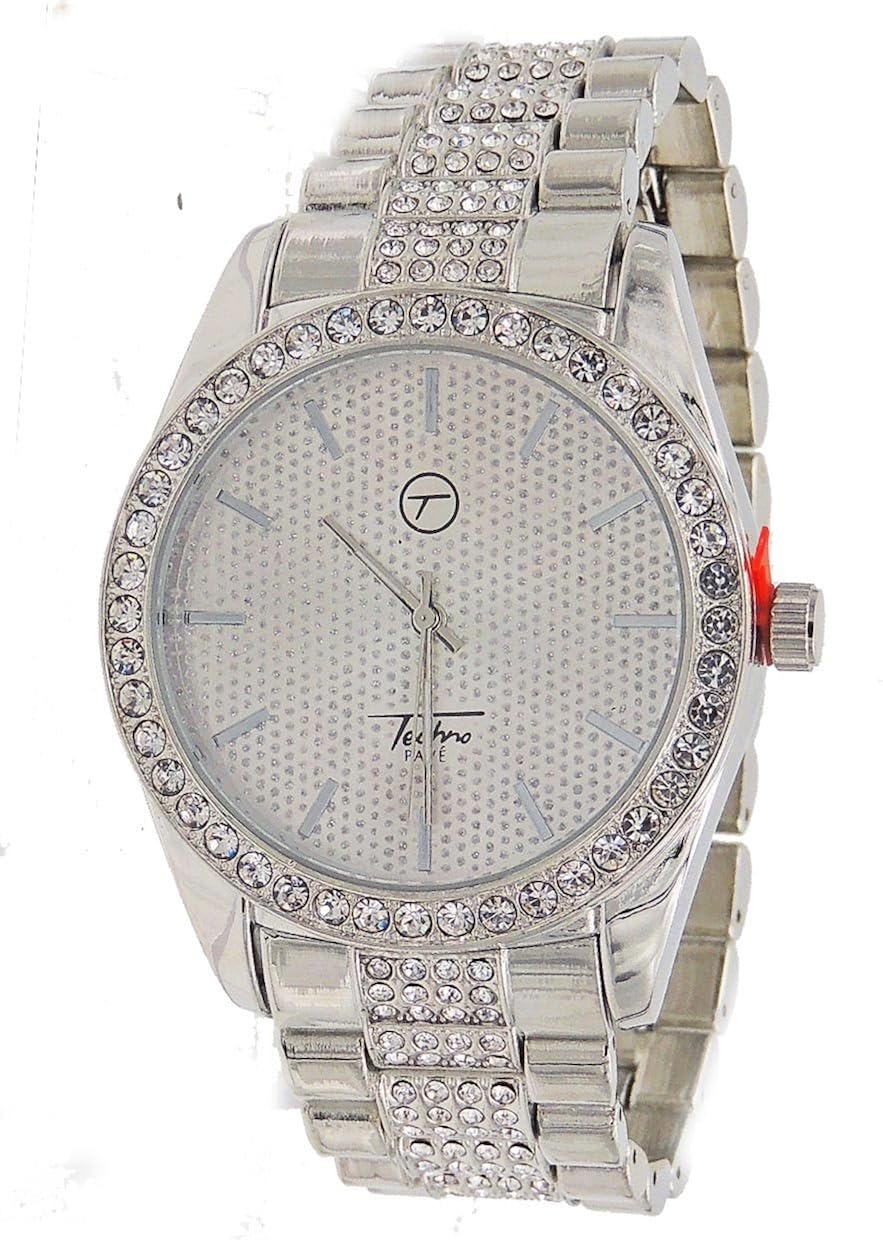 techno pave iced out watch