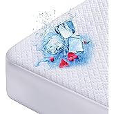 Cooling Waterproof Mattress Protector Twin Size, Mattress Cover 3D Air Fabric Mattress Pad Cover Smooth Soft Breathable Noiseless, 8''-21'' Deep Pocket