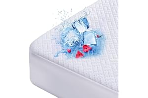 HANHERRY Cooling Waterproof Mattress Protector Queen Size, Mattress Cover 3D Air Fabric Mattress Pad Cover Smooth Soft Breathable Noiseless, 8''-21'' Deep Pocket