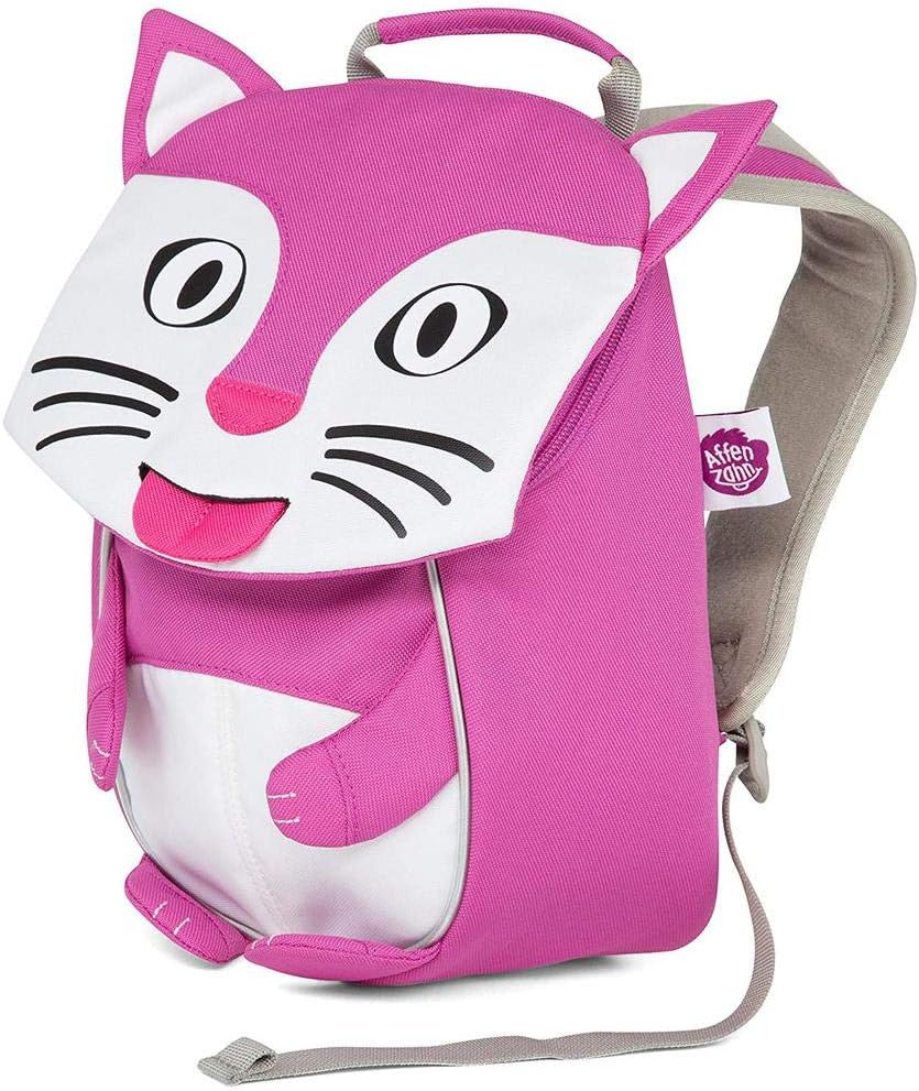 Affenzahn children’s backpack with chest strap for 1-3 year old boys and girls in kindergarten. Kita the small friend Kim cat, light purple