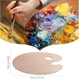 Redreo Wooden Paint Palette 2 Pack with Thumb Hole for Artists view 4
