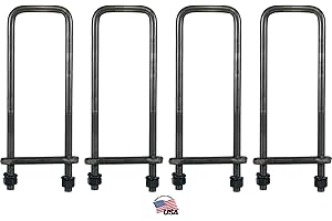 BUYERS PRODUCTS COMPANY Buyers Products UB623516 16 Inch Square Bend U-Bolt Kit, 4 Complete U Bolt Kits, 5/8" Bolt, 1/2" x 4 1/4" Tie Bars, Grade 5 Equivalent Hardware