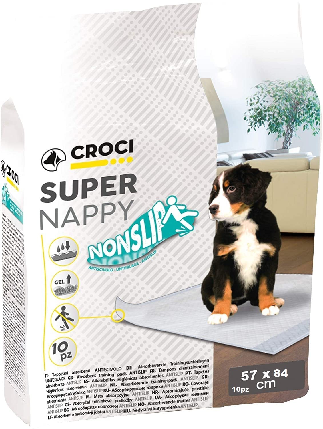 CROCI Anti-Slip Dog Absorbent Super Nappy, 90 x 60, 10-Piece
