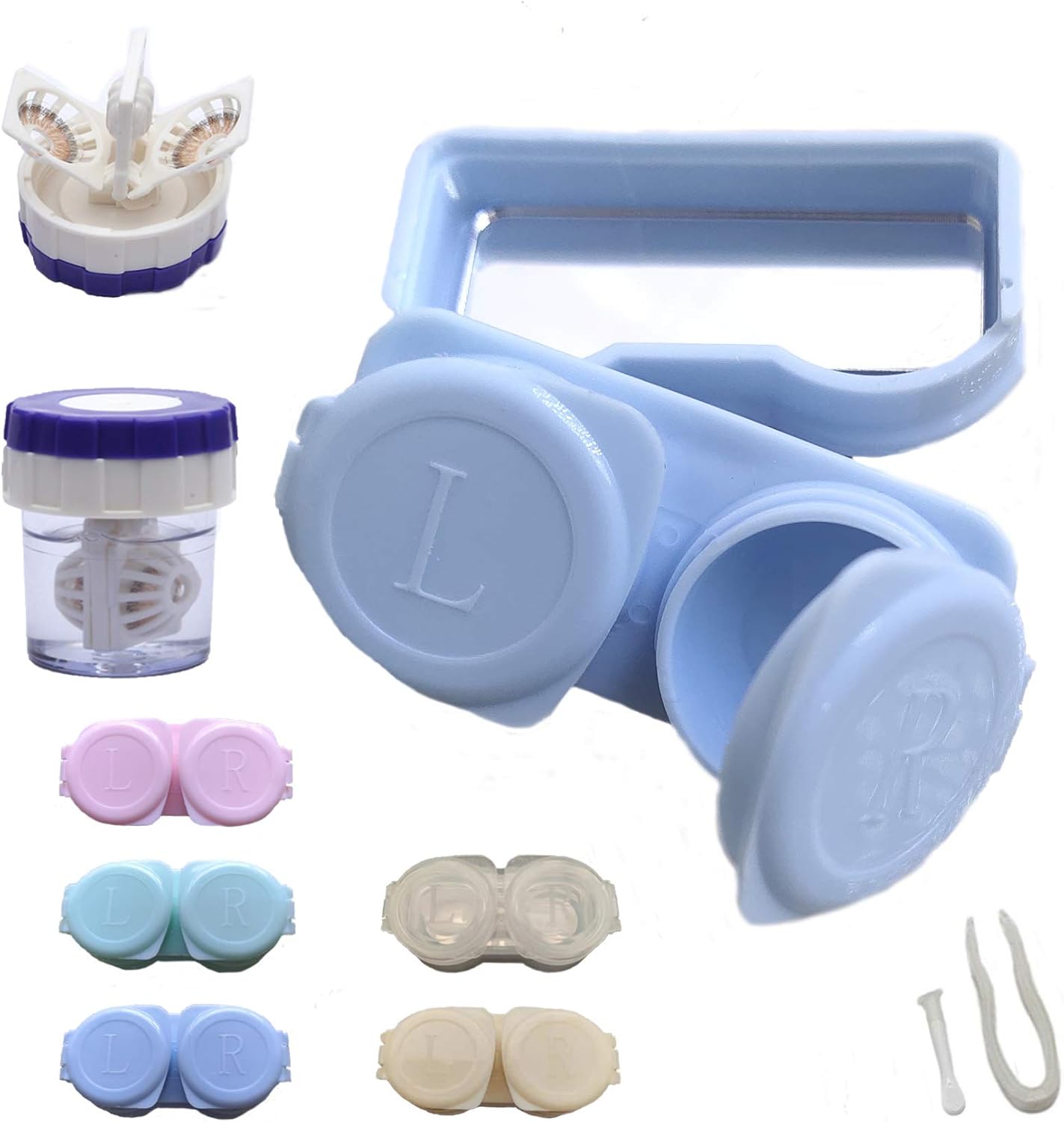 Contact Lens Case Portable Kit with Mirror Multi Mini Flip Top