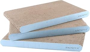 AMZNOVA Cat Scratcher Cardboard Scratching Pads Scratch Lounge Sofa Bed, Baby Blue