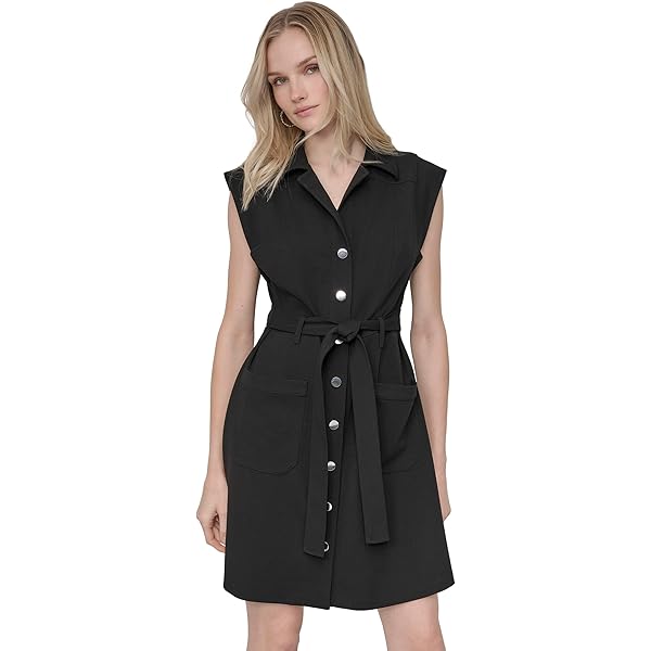 donna karan women's button-front short-sleeve belted dress Donna Karan Women's Short Sleeve Button-Front Shirt Dress in Bimini Pink, Size 12