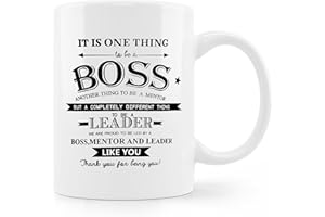 uinwk Boss Mug, Office Coffee Cup Ceramic, Bosses Day Leader Appreciation Gifts for Women Men, Thank You Gifts for Coworkers, Ceramic Coffee Tea Mug 11 oz