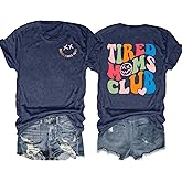 Mama Shirts Cool Moms Club Shirt for Women: Funny Mama Graphic Tshirt Mom Life Casual Tops