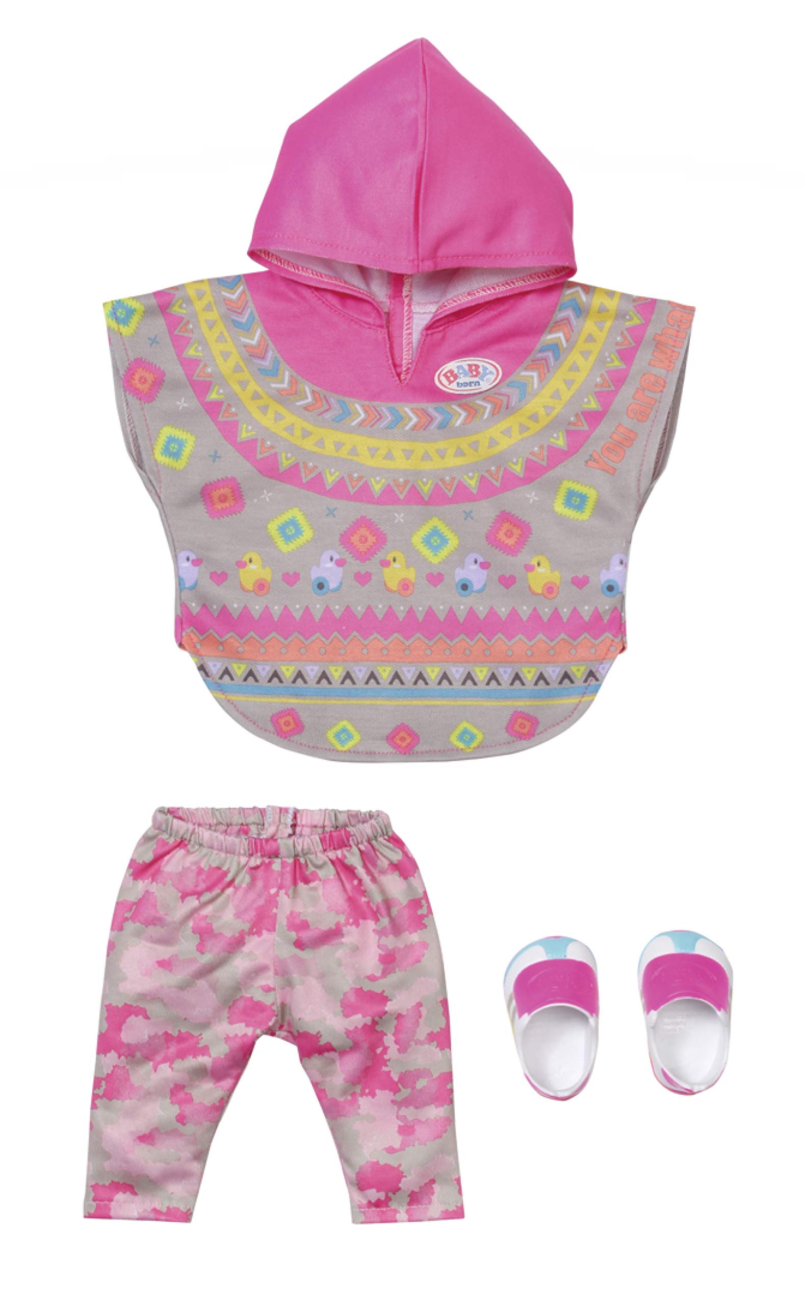 BABY born Deluxe Trendy Poncho for 43 cm Doll - Easy for Small Hands, Creative Play Promotes Empathy & Social Skills, For Toddlers 3 Years & Up - Includes Poncho, Trousers & Shoes