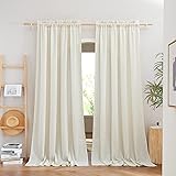 NICETOWN Privacy Off White Linen Blend Curtains