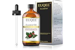 EUQEE Wintergreen Essential Oil 118ml Large Box Pure Wintergreen Oil Premium Essential Oil with Glass Dropper for Candle Making, Diffuser (4 fl oz)
