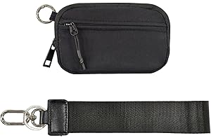IKOKEI The Iris' Wallet 2nd Gen, 6×3.6" The Iris Pouch Wristlet, Zippered Card Case With Id Window/Hand strap (black)