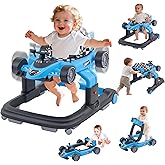Baby Walker with Wheels | 3 Adjustable Heights, Reinforced Frame, 4 Modes (Push Walker & Jumper), Speed & Height Adjustments, Music, Lights, Anti-Rollover Design, for 6-18 Month Olds