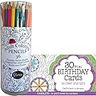 (Set) 36 Artist-Quality Adult Colored Pencils And 30 Mini Birthday Cards