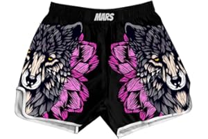 O2TEE Wolf Skull Muay Thai Shorts Combat Fight MMA Boxer Boxing Trunks
