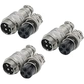 Xiaoyztan Microphone Connector Plug 3Pairs 4Pin Male Female for CB Radio PC | This 3-pair 4-pin male and female microphone plug set extends CB radio and PC connections
