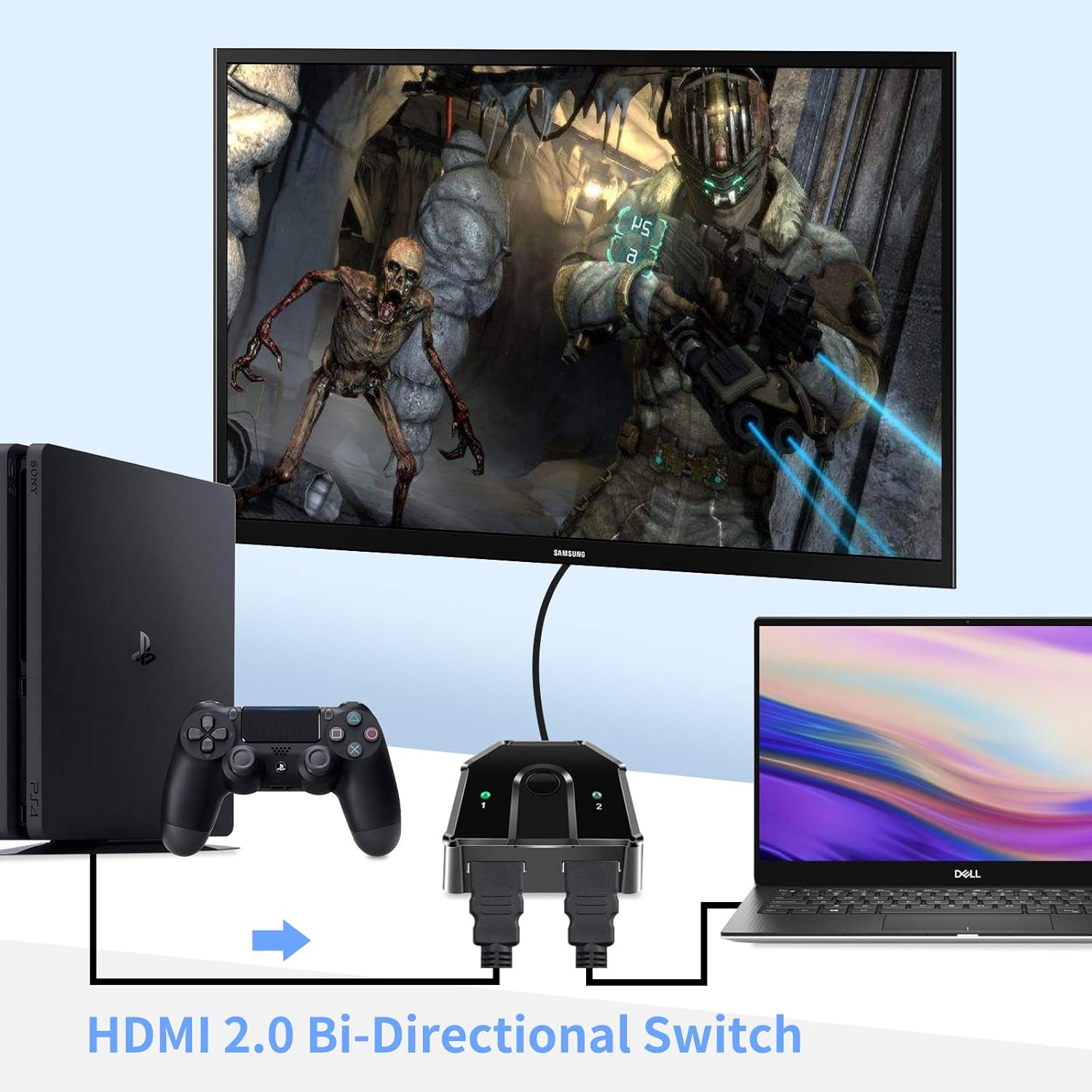 4K HDMI Bi-direction Switch Splitter Box,BolAAzuL 4K@60Hz Bi-direction HDMI Splitter 2 inputs 1 output or 1 in 2 out Display Selector,Bi-directional HDMI 2.0 Switcher Splitter for PS4,PC,apple TV etc.: Home Audio & Theater