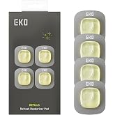 EKO Refresh Deodorizer Pod Refills, 4-Pack | Plant-Based Trash Can Deodorizer &amp; Garbage Odor Eliminator, Long-Lasting 45 Days Air Freshener Pods for Bathroom, Closet